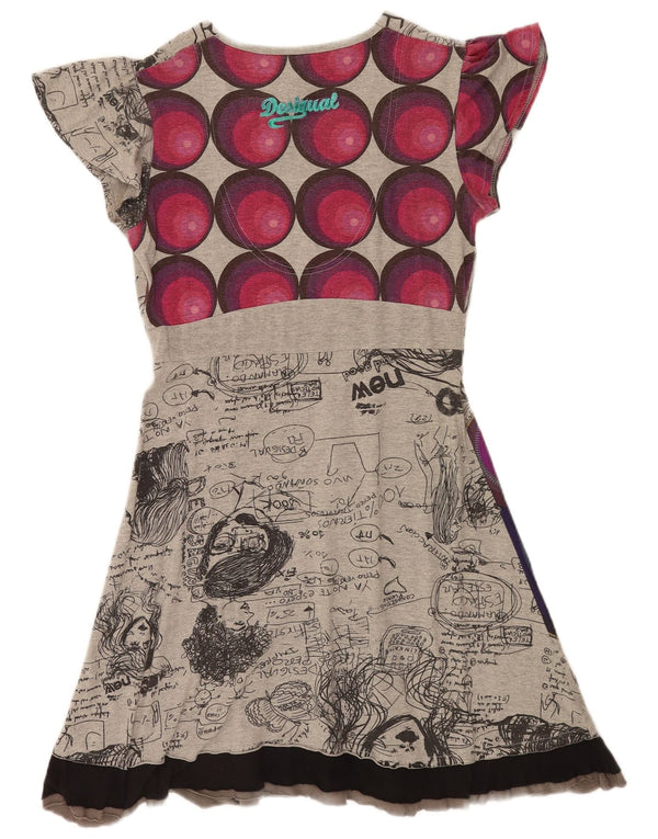Γυναικείο Desigual Graphic A-Line φόρεμα UK 12 Medium Grey