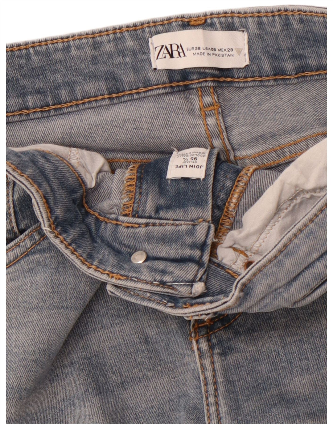 Zara Γυναικεία Crop Bootcut Jeans EU 38 Small W28 L26 Blue Cotton