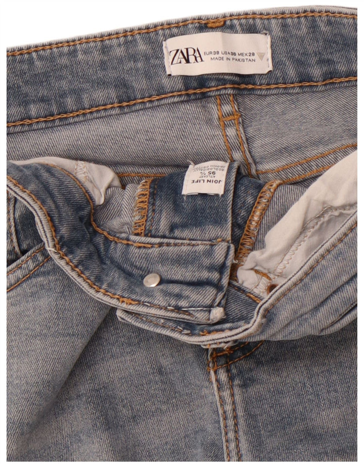 Zara Γυναικεία Crop Bootcut Jeans EU 38 Small W28 L26 Blue Cotton