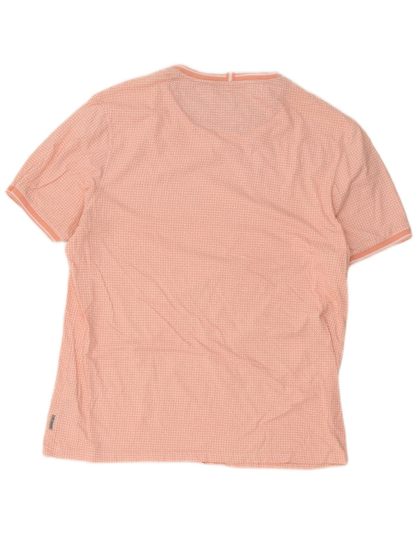 Ανδρικό T-Shirt Ted Baker Top Size 5 XL Ροζ Γεωμετρικό Βαμβακερό