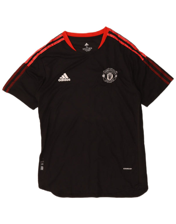 Γραφικό T-Shirt Adidas Mens Manchester United Top XL μαύρο πολυεστέρα
