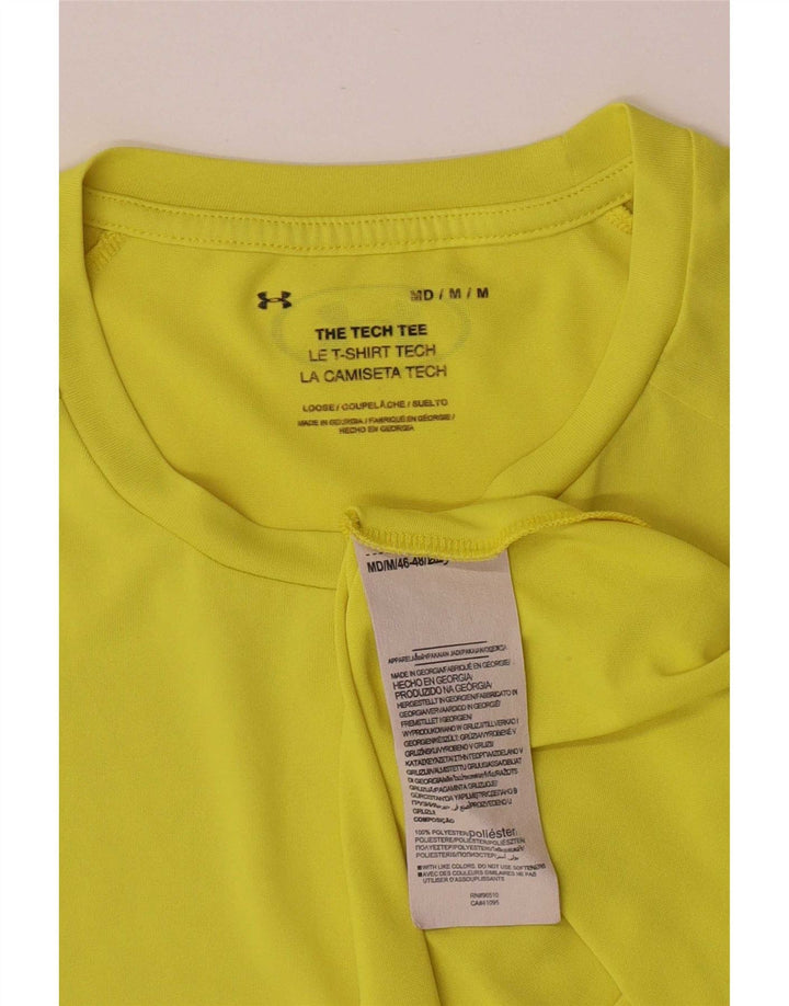 Ανδρικό κοντό μανίκι Under Armour κανονικό μπλουζάκι με μεσαίο κίτρινο πολυεστέρα
