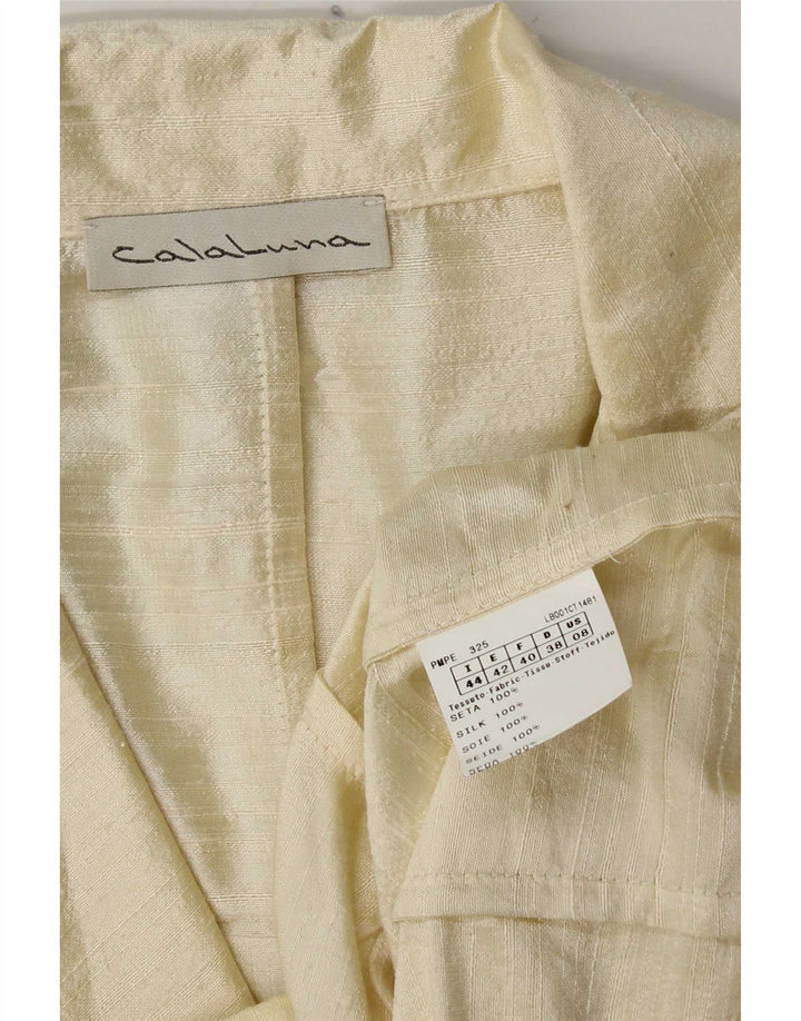 Vintage γυναικείο τζάκετ 2 κουμπιών Blazer IT 44 Μέτριο κίτρινο μετάξι