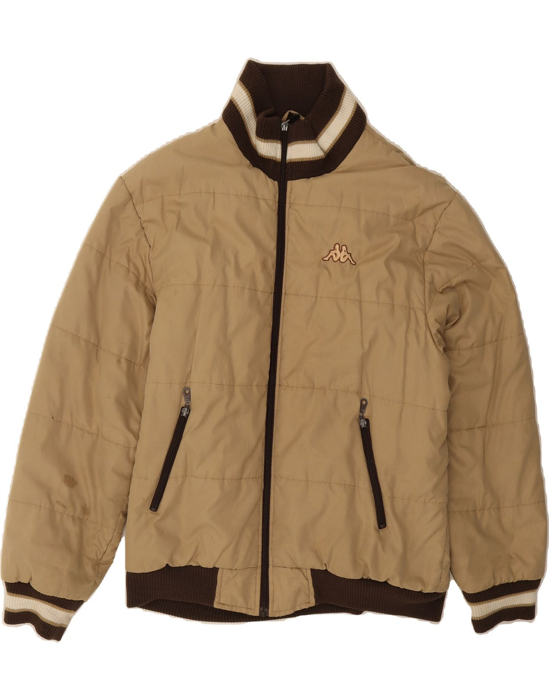 KAPPA Mens Padded Jacket UK 40 Large Beige Polyester Vintage Kappa and Second-Hand Kappa from Messina Hembry 