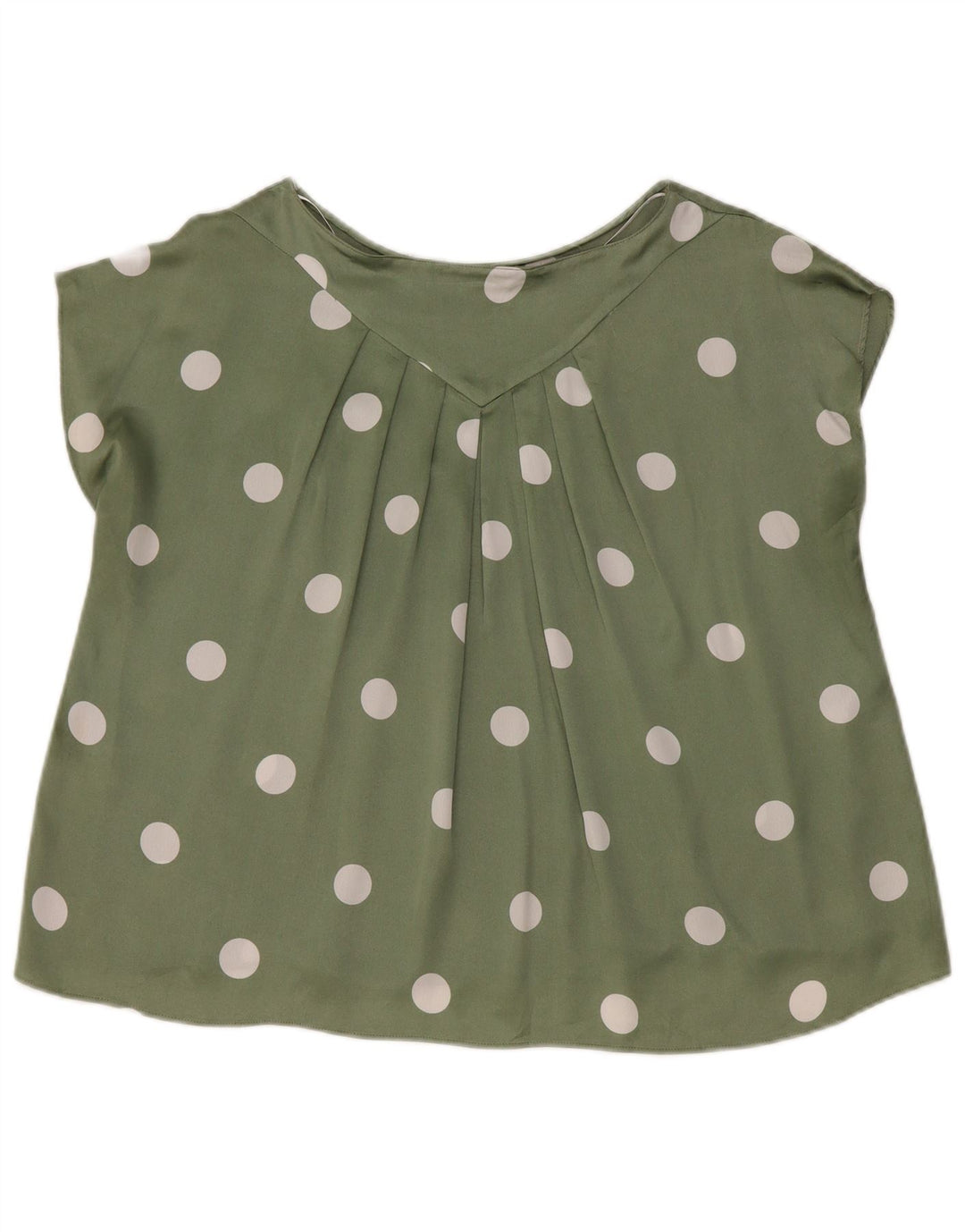Γυναικεία Zara Crop Oversized Μπλούζα Top 10 Small Green Polka Dot Polyester