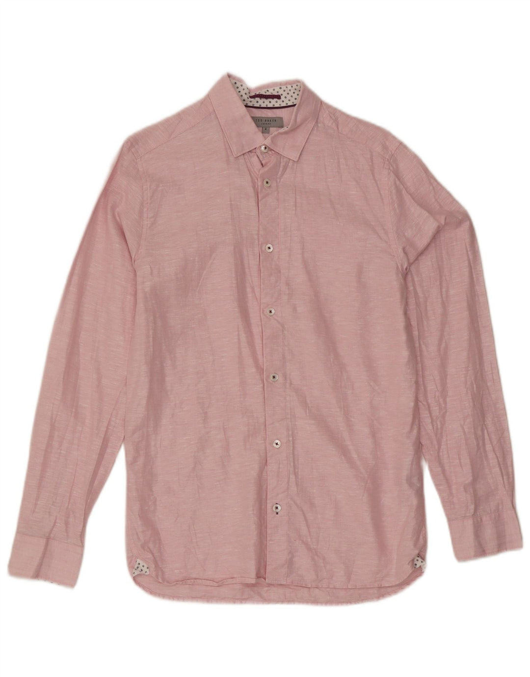 Ted Baker Ανδρικό Πουκάμισο Νούμερο 2 Small Pink Flecked Len