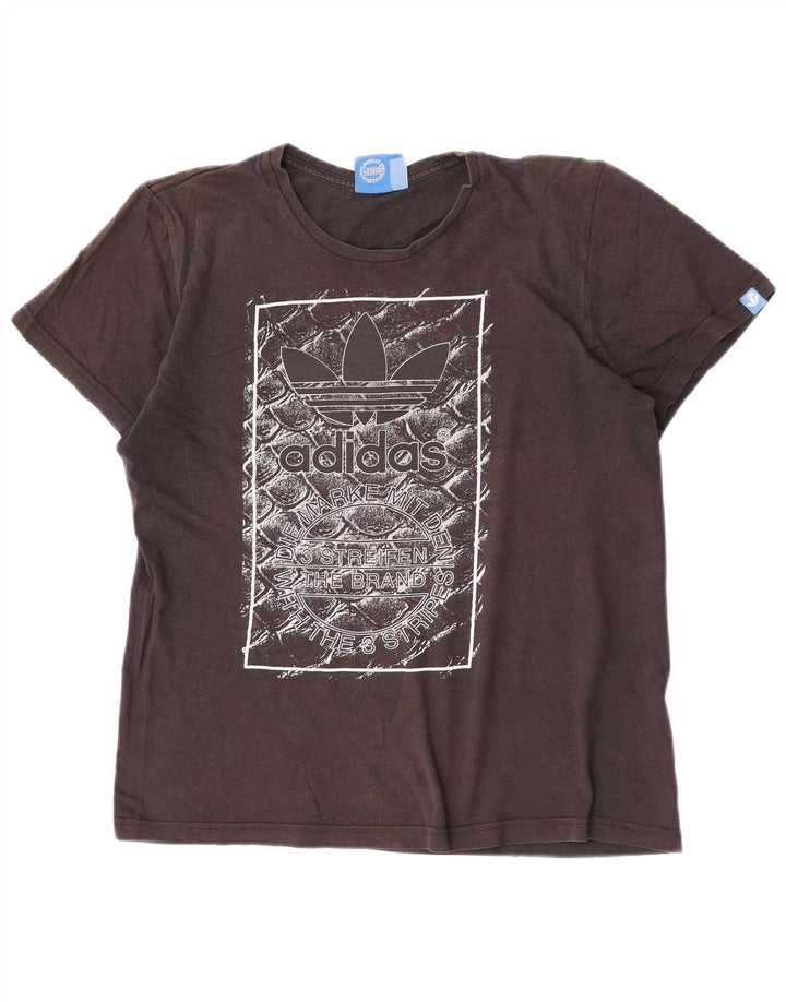 Ανδρικό γραφικό T-Shirt Adidas Top Μεσαίο μαύρο βαμβακερό