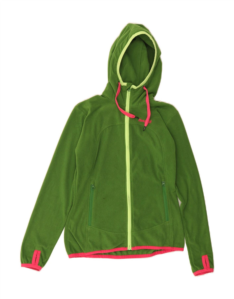 BERGANS Womens Hooded Fleece Jacket UK 10 Small Green Polyester Vintage Bergans and Second-Hand Bergans from Messina Hembry 