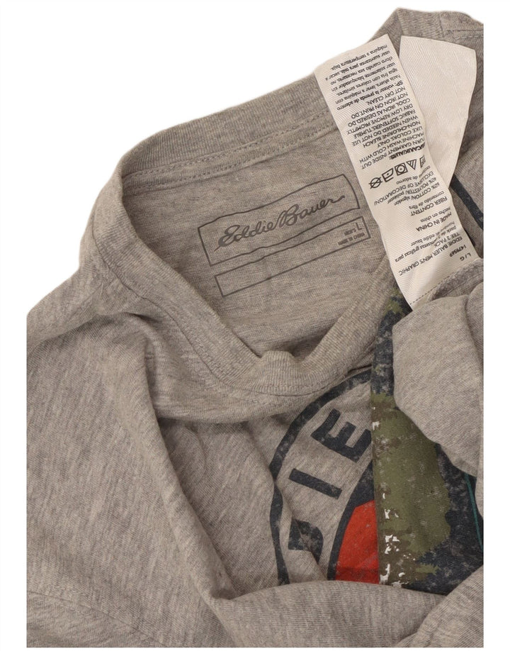 Ανδρικό γραφικό μπλουζάκι Eddie Bauer Μπλουζάκι με μεγάλο γκρι βαμβάκι