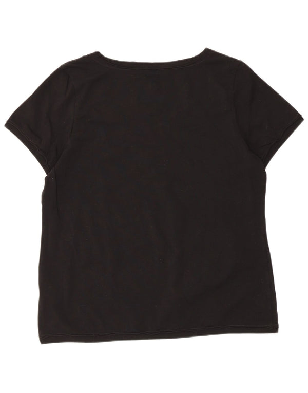 Liu Jo Γυναικείο γραφικό T-Shirt Top IT 52 XL Μαύρο βαμβακερό