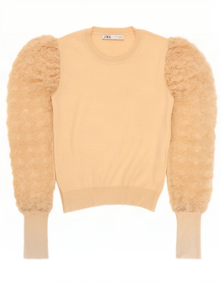 Zara Γυναικεία Μπλούζα Τοπ UK 12 Medium Beige