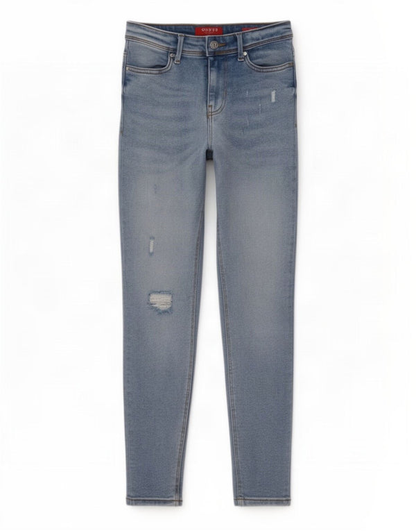 Guess Womens Distressed Skinny Jeans W27 L27 Blue Cotton