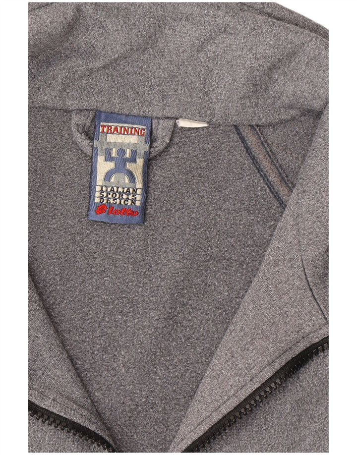 LOTTO Mens Training Graphic Tracksuit Top Jacket XL Grey