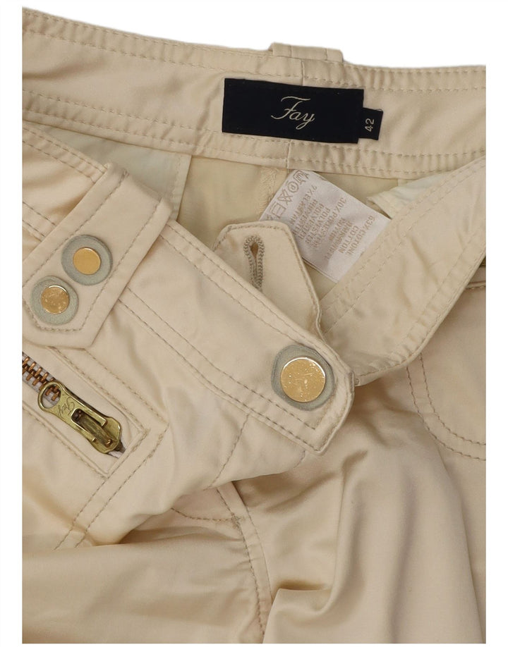 Fay Γυναικείο Παντελόνι Capri IT 44 Medium W30 L20 Off White Βαμβακερό