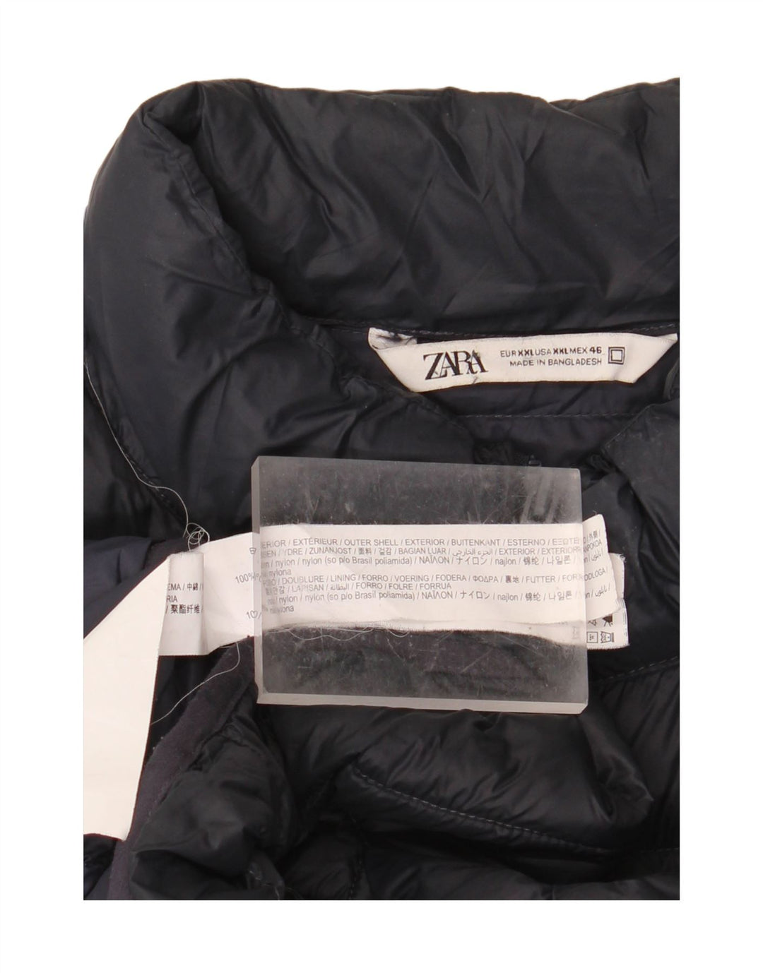 Ανδρικό μπουφάν ZARA με επένδυση UK 44 2XL Μαύρο νάιλον