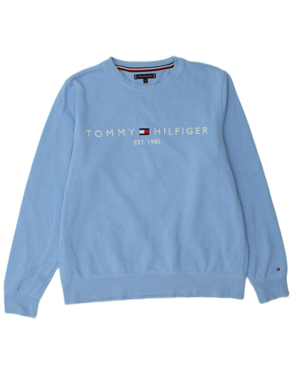 TOMMY HILFIGER Ανδρικό γραφικό φούτερ Jumper XL Μπλε βαμβακερό