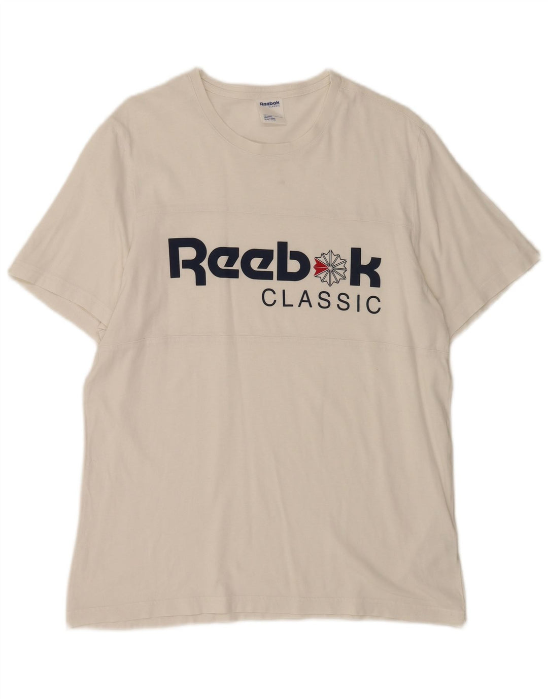 Μπλουζάκι Reebok Ανδρικό Κλασικό Γραφικό Τοπ Μεγάλο Λευκό Βαμβακερό
