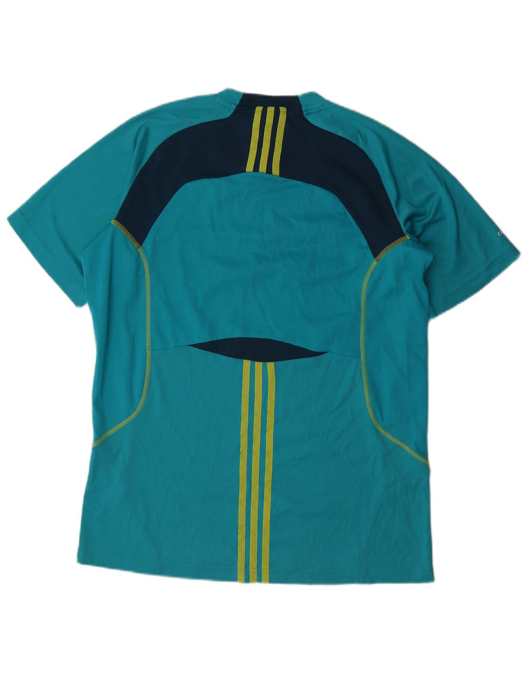 Ανδρικό T-Shirt Adidas Climacool Top Large Blue Colourblock Πολυεστέρας