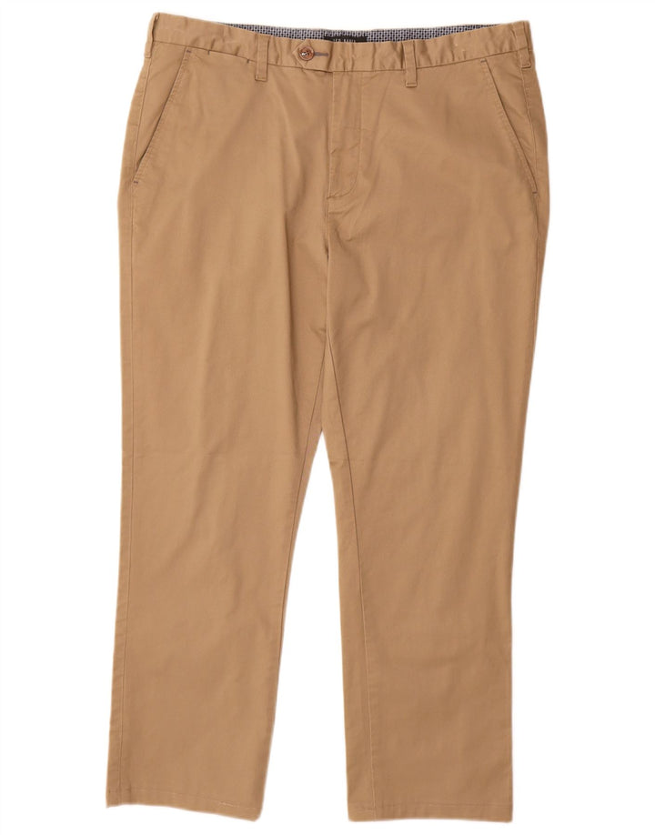 TED BAKER Ανδρικό ίσιο παντελόνι W34 L27 Καφέ Βαμβακερό