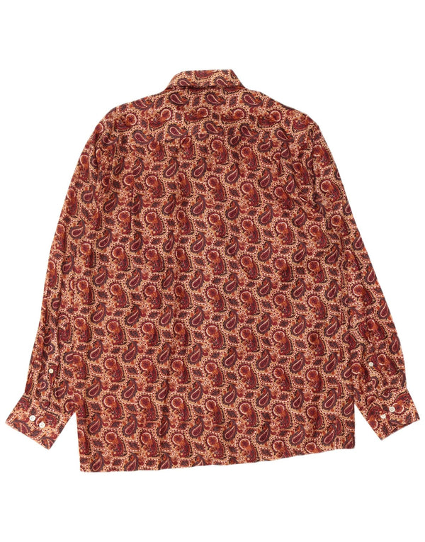 Ανδρικό πουκάμισο VINTAGE Μέγεθος 40 15 3/4 Medium Brown Paisley