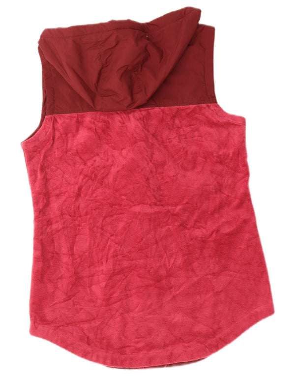 Columbia Γυναικεία κουκούλα Fleece Gilet UK 14 Medium Burgundy Colourblock