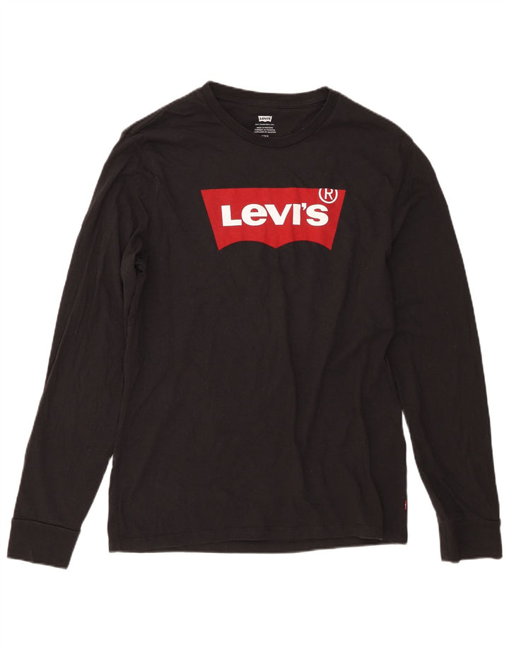 Levi's Mens Graphic Top Long Sleeve Medium Black Cotton