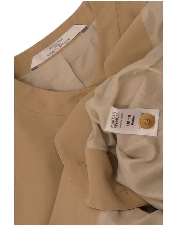 Marks & Spencer Γυναικείο σακάκι Longline Blazer UK 8 Small Beige Polyester