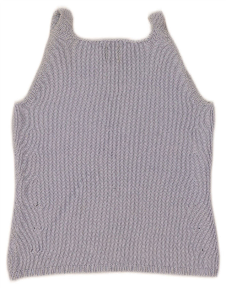 Gap Womens Crop Knit Cami Top UK 8 Small Blue Cotton