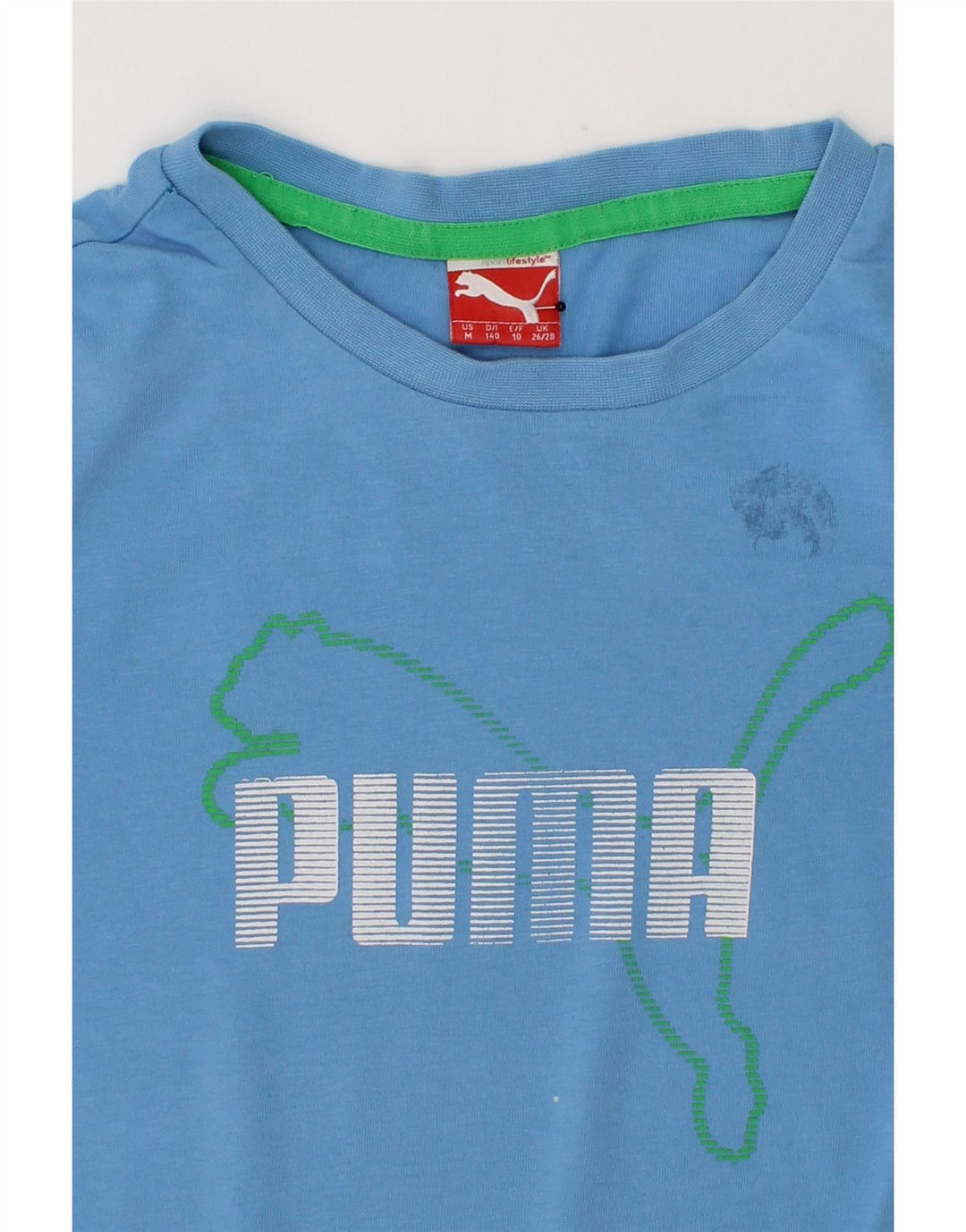 PUMA Boys Graphic T-Shirt Top 9-10 Years Medium  Blue Cotton Vintage Puma and Second-Hand Puma from Messina Hembry 