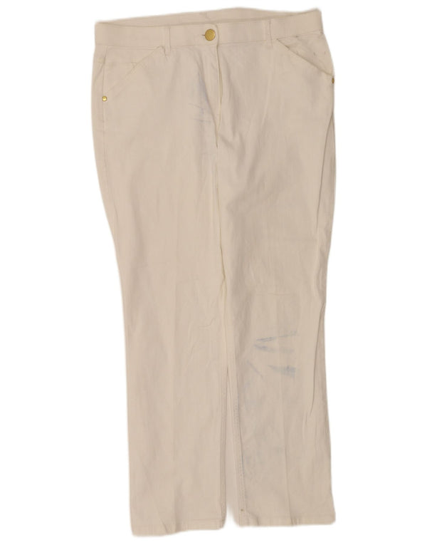 Marks & Spencer Γυναικείο κωνικό casual παντελόνι UK 14 Large W34 L27 White
