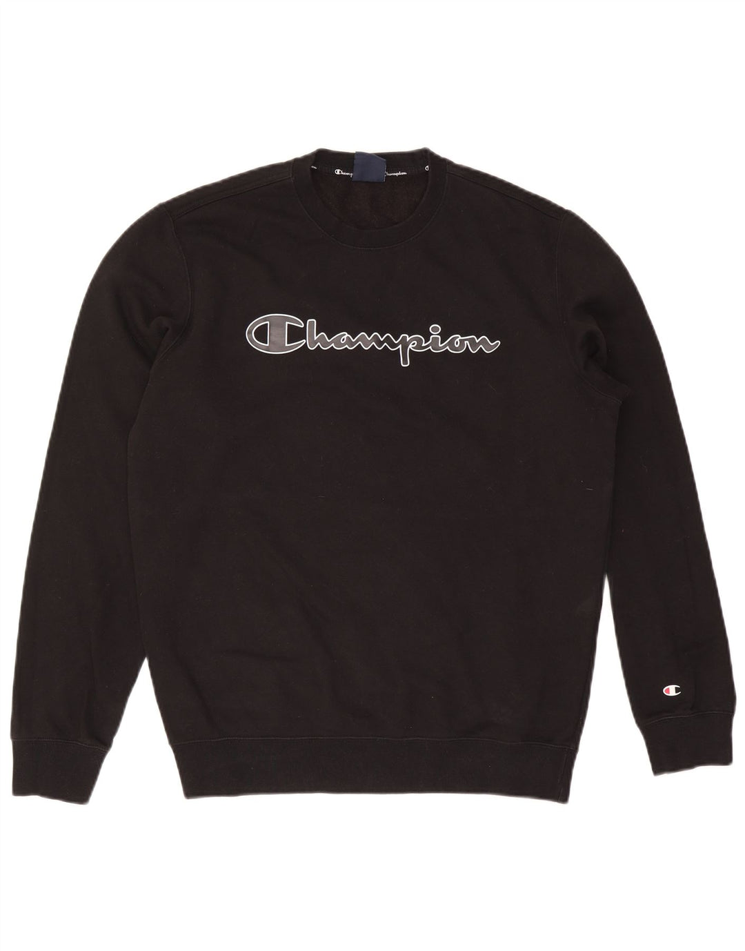 Ανδρικό γραφικό φούτερ Champion Jumper μεγάλο μαύρο βαμβακερό
