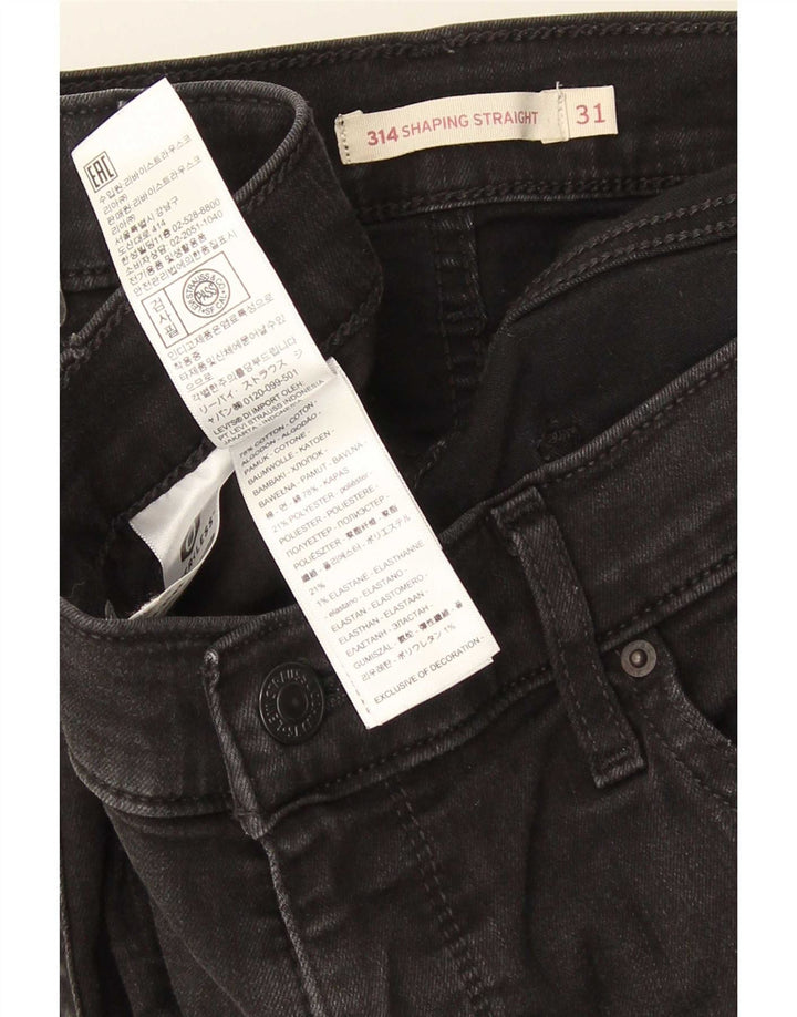 Levi's Womens 314 Shaping Straight Jeans W31 L30 Μαύρο βαμβακερό