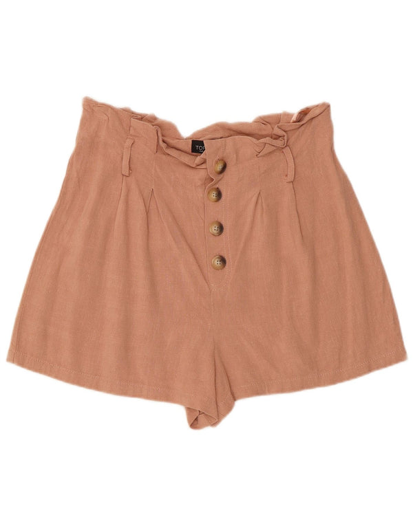 Topshop Γυναικείο ψηλόμεσο σορτς UK 12 Medium W32 Pink Viscose
