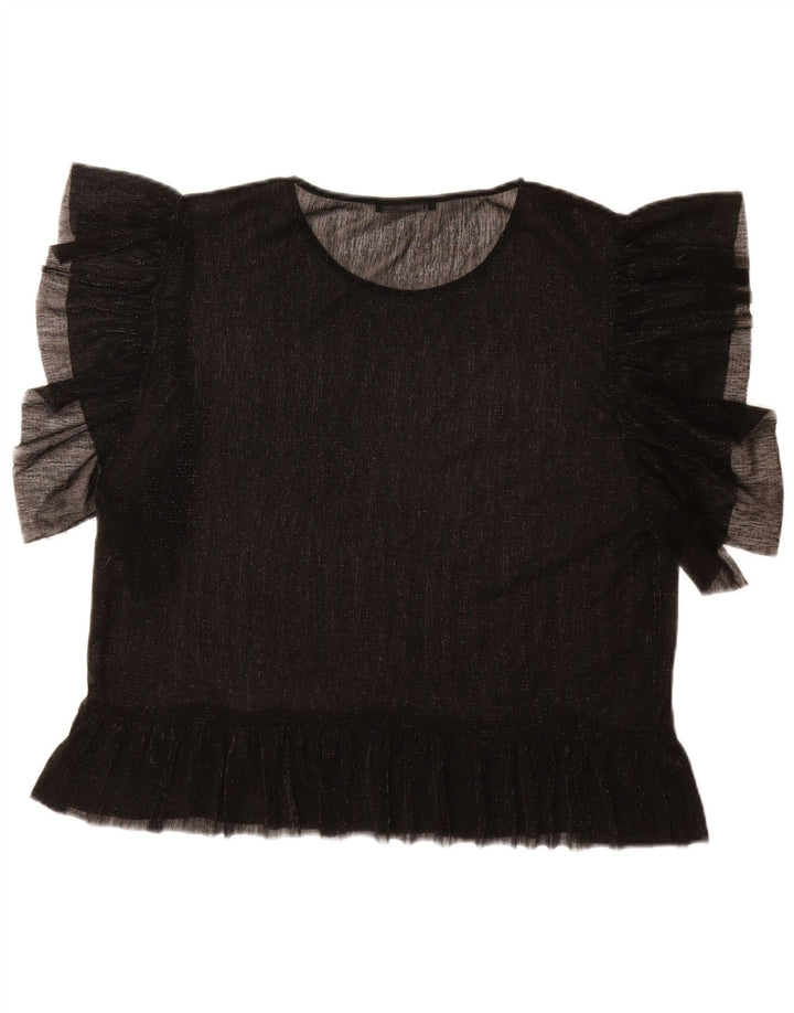 Zara Γυναικεία Μπλούζα Τοπ UK 16 Large Black Flecked