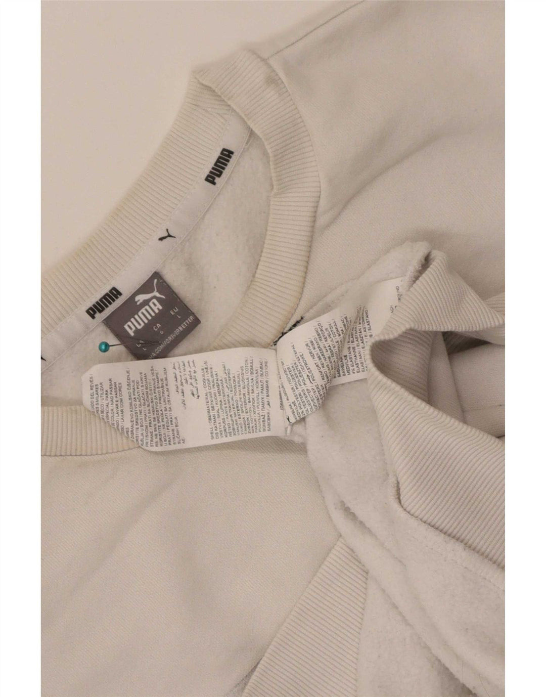 Ανδρικό γραφικό φούτερ Puma Jumper μεγάλο λευκό βαμβακερό
