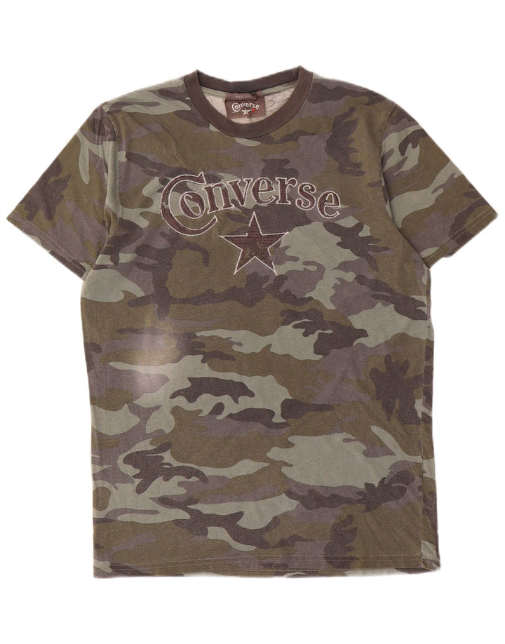 Ανδρικό γραφικό T-Shirt Converse Top Medium Khaki Camouflage