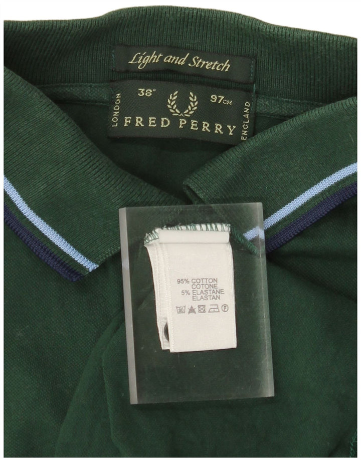 FRED PERRY Ανδρικό πουκάμισο πόλο ελαφρύ και ελαστικό μικρό πράσινο βαμβακερό