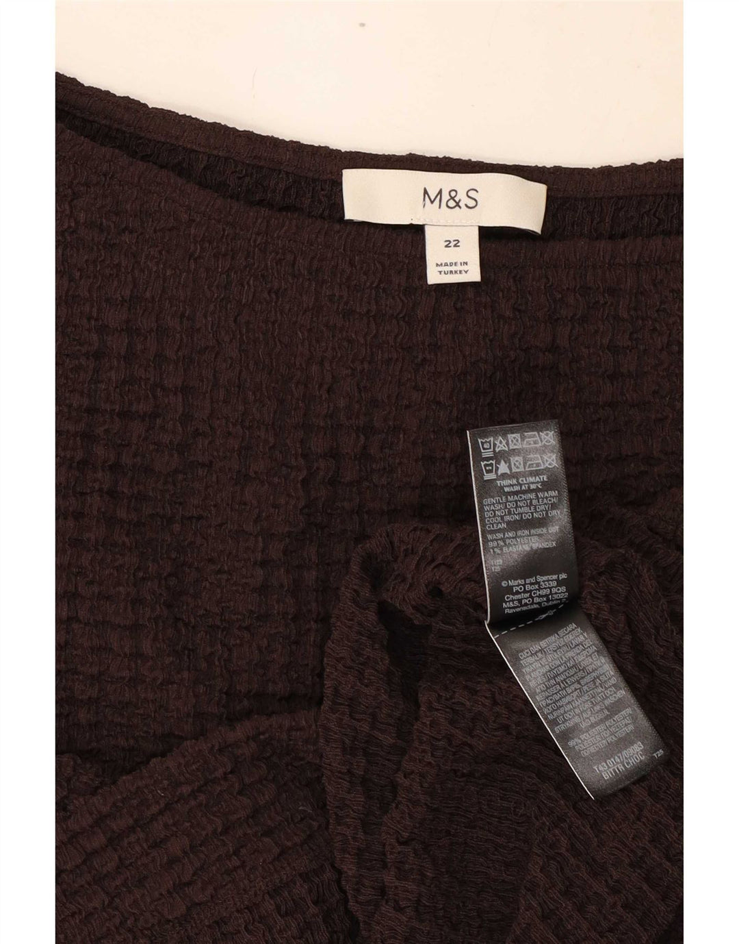 Marks & Spencer Γυναικεία Μπλούζα Τοπ UK 22 3XL Καφέ Πολυεστέρας