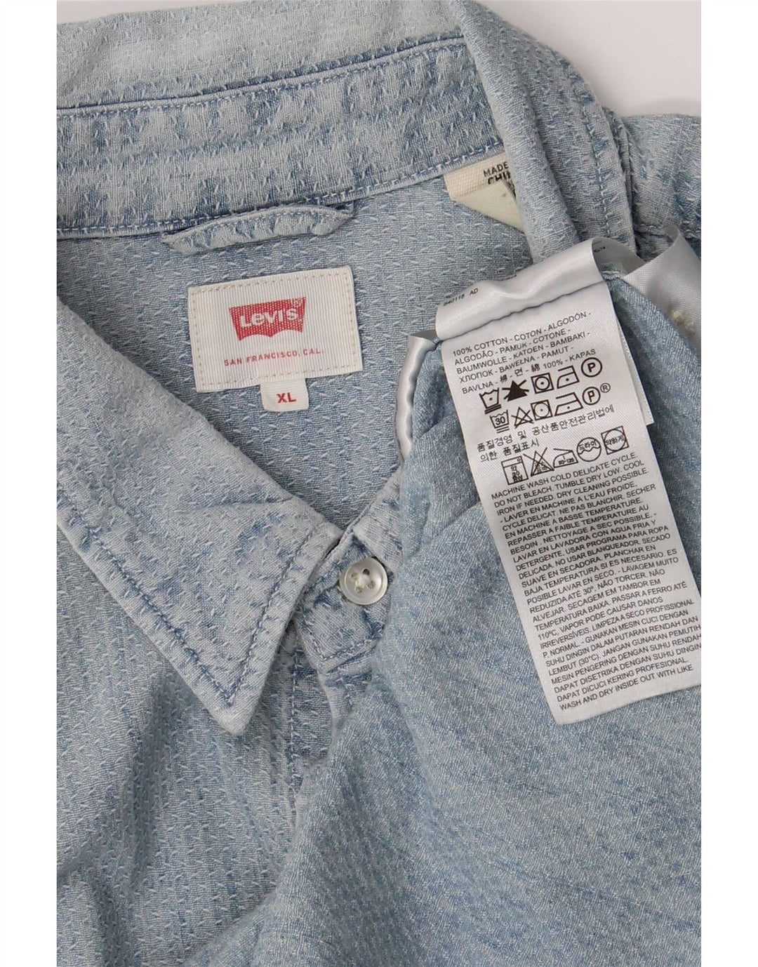 Ανδρικό πουκάμισο Levi's XL Μπλε βαμβακερό