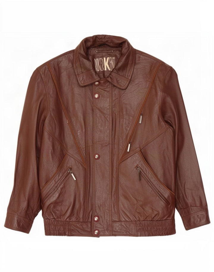 Roger Kent Ανδρικό Δερμάτινο Μπουφάν UK 40 Large Brown