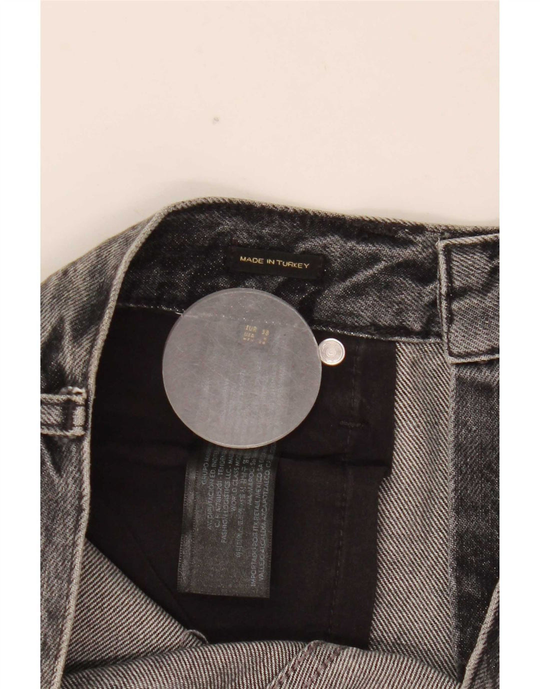 Massimo Dutti Γυναικεία φαρδιά τζιν EU 38 Small W28 L30 Γκρι βαμβακερό