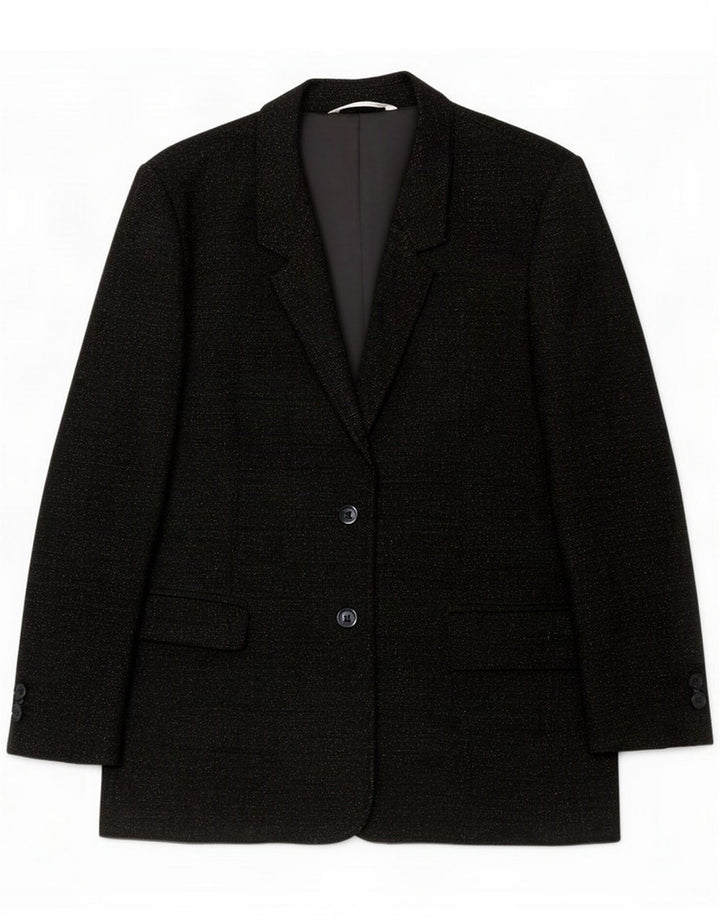 Marks & Spencer Womens Petite 2 Button Blazer Jacket UK 14 Medium Black