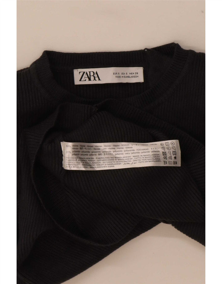 Zara Γυναικείο τοπ μακρυμάνικο UK 8 Μικρή μαύρη βισκόζη