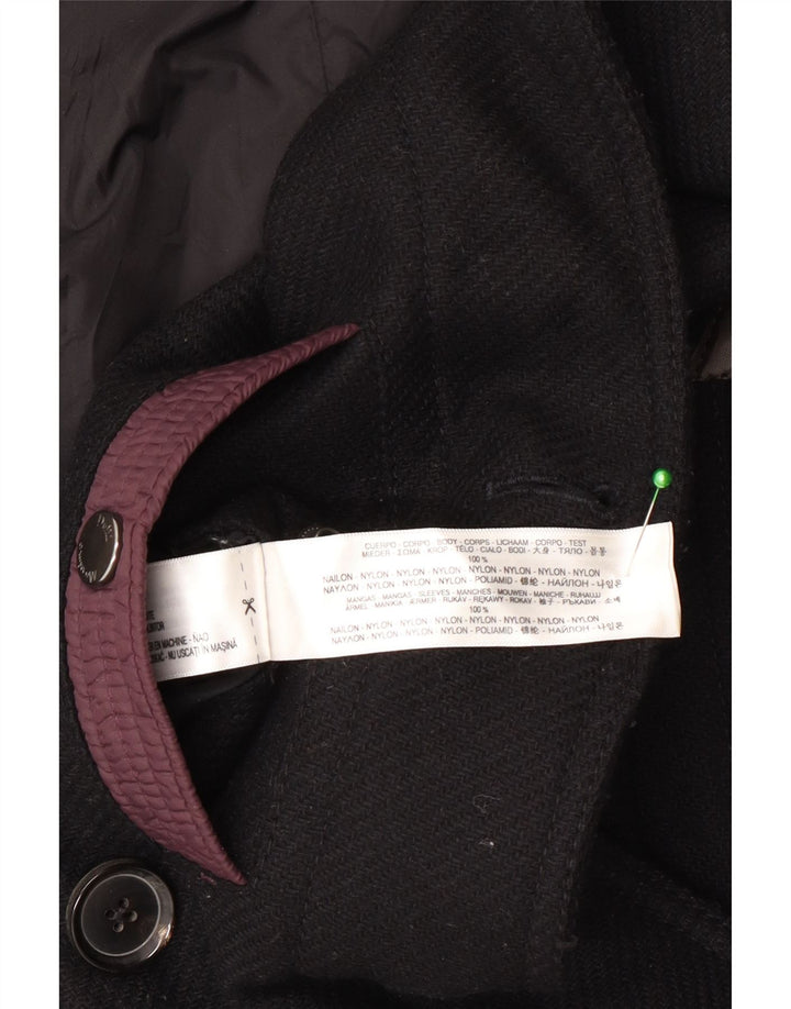 Massimo Dutti Ανδρικό παλτό μπιζελιού UK 40 μεγάλο μαύρο νάιλον