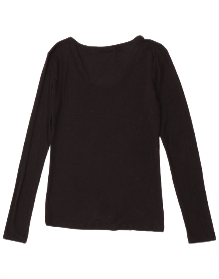 Zara γυναικείο τοπ Μακρύ μακρυμάνικο UK 12 Medium Black