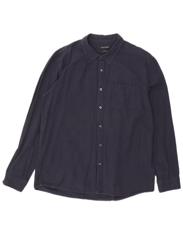 Γαλλικό Connection Ανδρικό πουκάμισο Classic Fit XL Navy Blue βαμβακερό