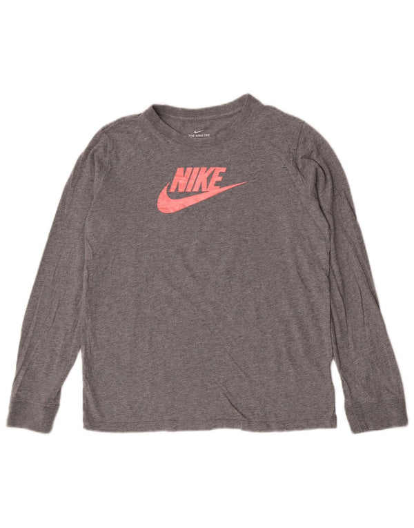 Nike Girls Graphic Μακρυμάνικο τοπ 13-14 ετών XL Γκρι