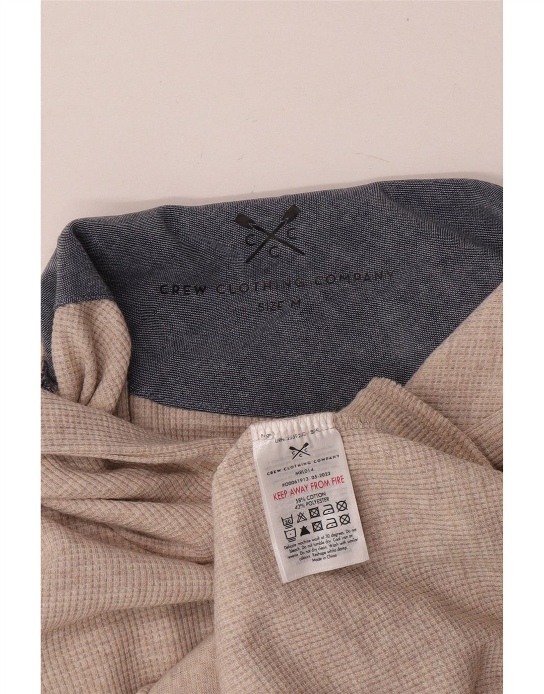 Crew Clothing Ανδρικά Hoodie Jumper Βαμβακερό μεσαίο μπεζ