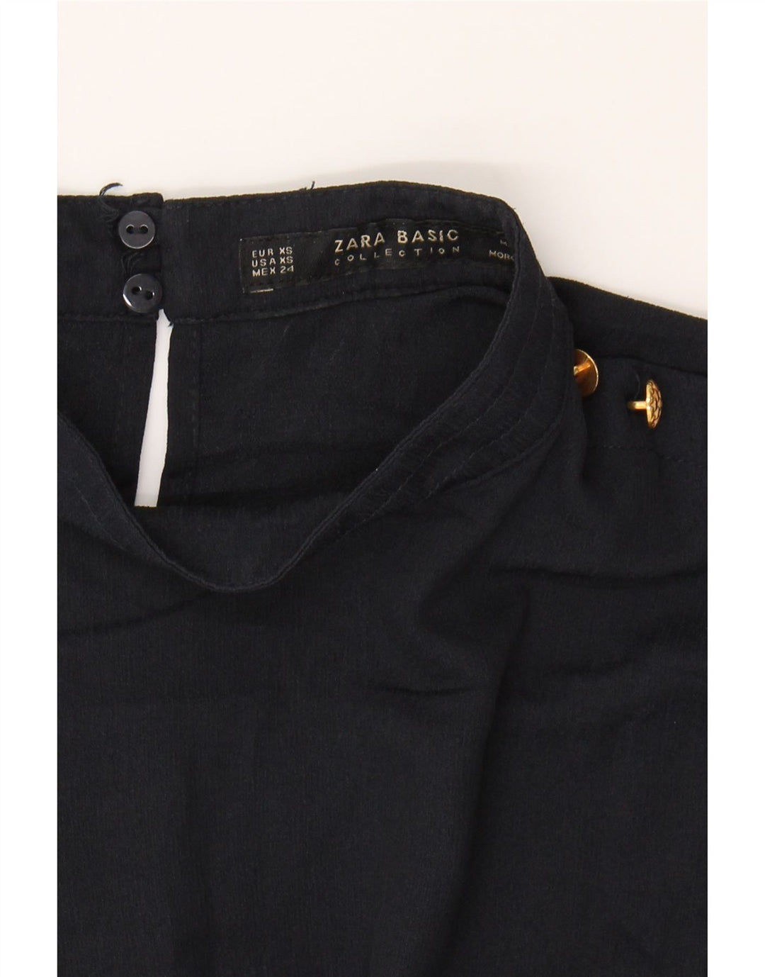 ZARA Womens Oversized Top 3/4 Sleeve UK 6 XS Navy Blue Vintage Zara and Second-Hand Zara from Messina Hembry 