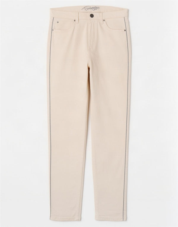 Marks & Spencer Γυναικείο Slim Casual Παντελόνι UK 12 Medium W30 L28 White